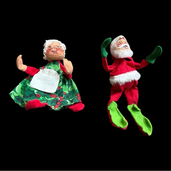 Vintage Annalee Mobilitee Santa and Mrs Claus 1963 & 1970 Christmas Decor - Picture 5 of 6